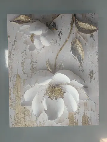 繁花 单幅 装饰画 原木风 酒店背景墙挂画 手绘油画