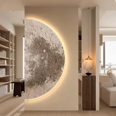 日月星辰 单幅 装饰画 现代简约 玄关背景墙挂画 LED带灯画