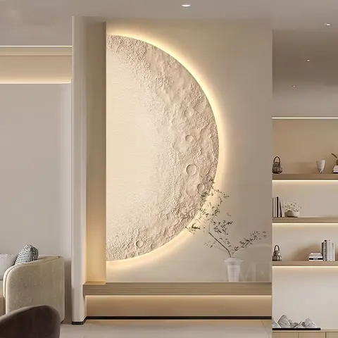 日月星辰 单幅 装饰画 现代简约 玄关背景墙挂画 LED带灯画
