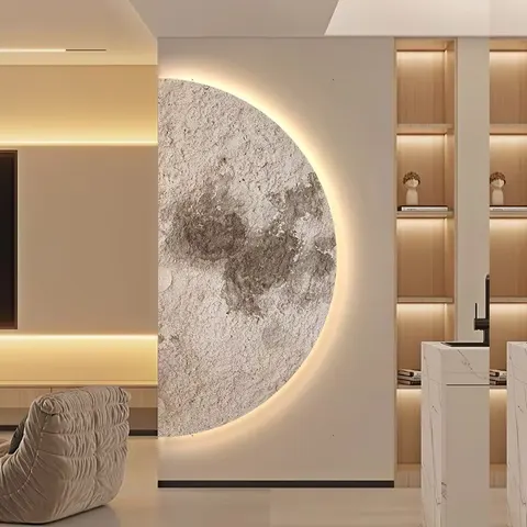 日月星辰 单幅 装饰画 现代简约 玄关背景墙挂画 LED带灯画
