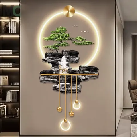 抽象 单幅 装饰画 现代简约 玄关背景墙挂画 LED带灯画