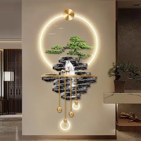 抽象 单幅 装饰画 现代简约 玄关背景墙挂画 LED带灯画