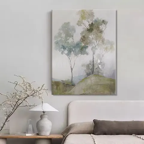 植物 两联 装饰画 现代简约 客厅背景墙挂画 手绘油画