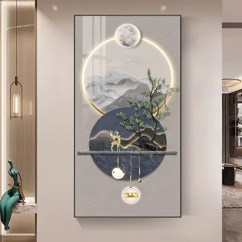 抽象 单幅 装饰画 现代简约 客厅背景墙挂画 LED带灯画