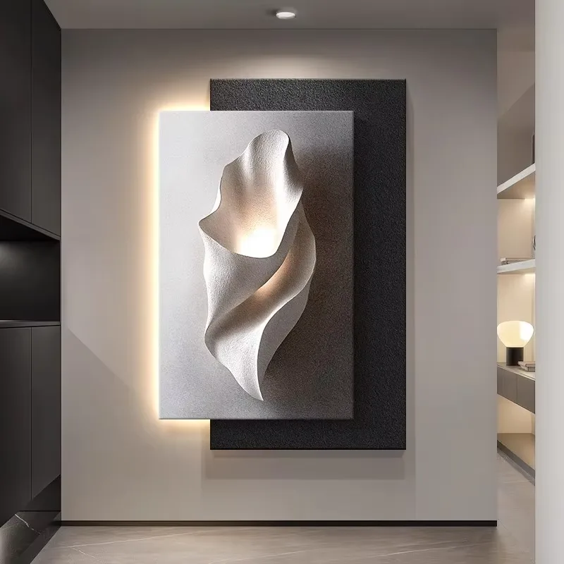 抽象 单幅 装饰画 现代简约 玄关背景墙挂画 砂岩浮雕