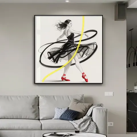 抽象 单幅 装饰画 现代简约 客厅背景墙挂画 霓虹灯画