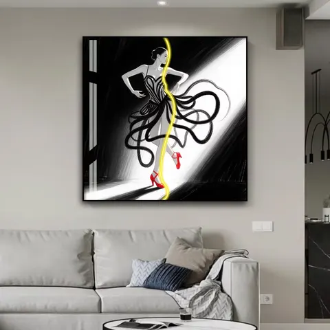 抽象 单幅 装饰画 现代简约 客厅背景墙挂画 霓虹灯画