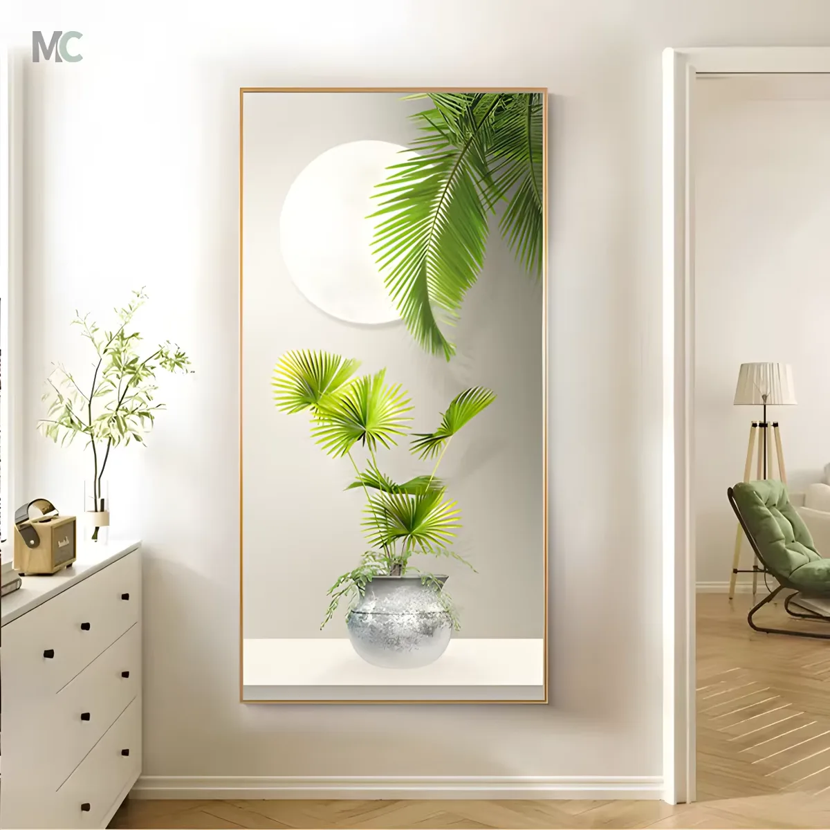 植物 单幅 装饰画 轻奢风 玄关背景墙挂画 晶瓷画