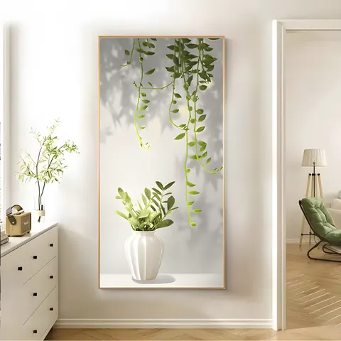 植物 单幅 装饰画 轻奢风 玄关背景墙挂画 晶瓷画