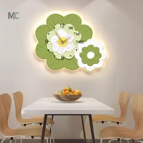 繁花 单幅 装饰画 奶油风 餐厅背景墙挂画 LED带灯画