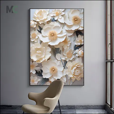繁花 单幅 装饰画 现代简约 餐厅背景墙挂画 壁饰摆件