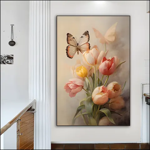繁花 单幅 装饰画 现代简约 餐厅背景墙挂画 壁饰摆件