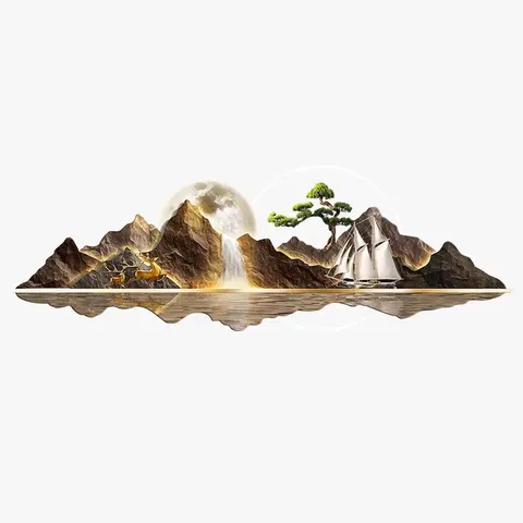 抽象 单幅 装饰画 现代简约 客厅背景墙挂画 LED带灯画