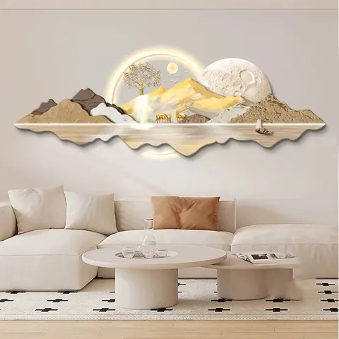 抽象 单幅 装饰画 现代简约 客厅背景墙挂画 LED带灯画