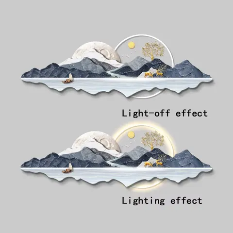 抽象 单幅 装饰画 现代简约 客厅背景墙挂画 LED带灯画