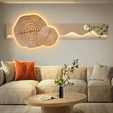 抽象 单幅 装饰画 现代简约 客厅背景墙挂画 LED带灯画
