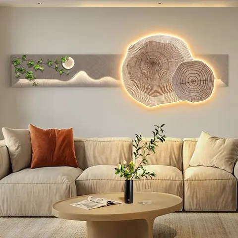 抽象 单幅 装饰画 现代简约 客厅背景墙挂画 LED带灯画