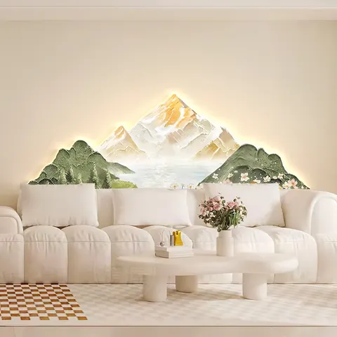 山水 单幅 装饰画 现代简约 客厅背景墙挂画 精雕画