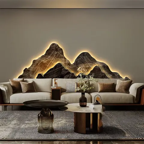 山水 单幅 装饰画 现代简约 客厅背景墙挂画 晶瓷画