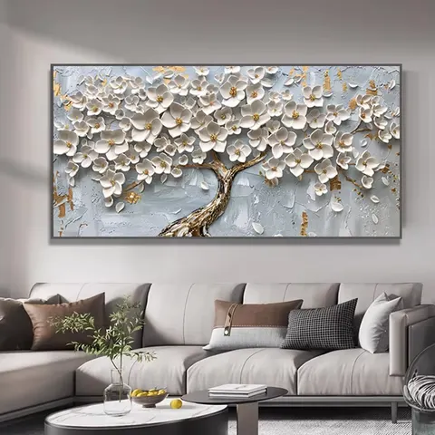 繁花 单幅 装饰画 现代简约 客厅背景墙挂画 晶瓷画