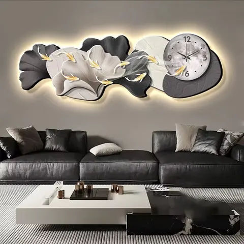锦鲤 单幅 装饰画 现代简约 玄关背景墙挂画 晶瓷画