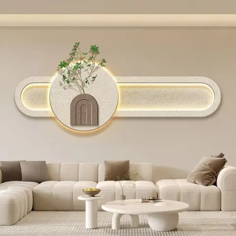 抽象 单幅 装饰画 现代简约 客厅背景墙挂画 LED带灯画