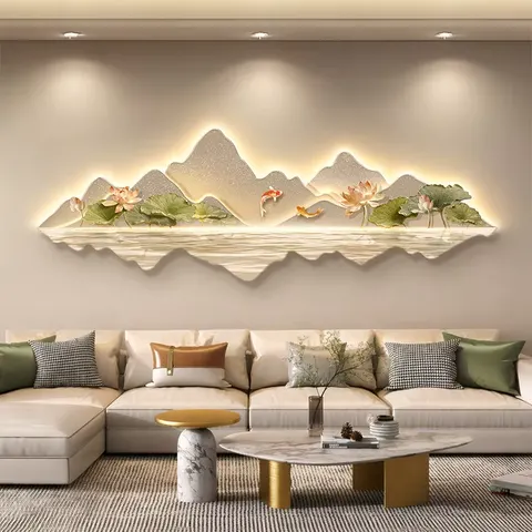 锦鲤 单幅 装饰画 现代简约 客厅背景墙挂画 晶瓷画