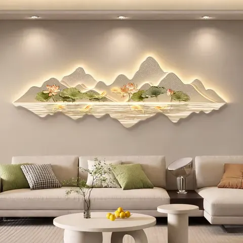 锦鲤 单幅 装饰画 现代简约 客厅背景墙挂画 晶瓷画