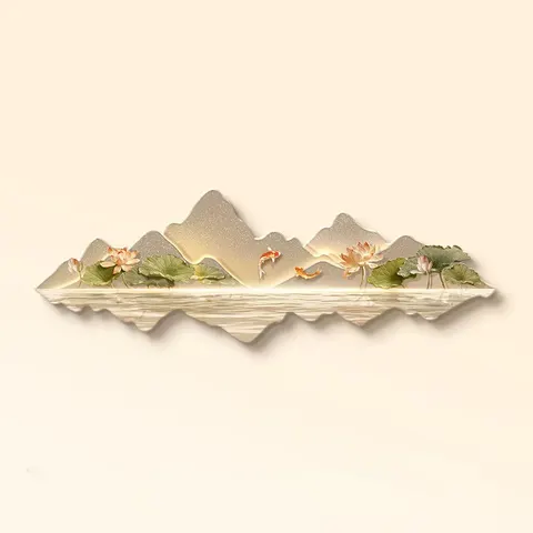 锦鲤 单幅 装饰画 现代简约 客厅背景墙挂画 晶瓷画