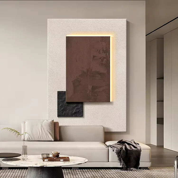 抽象 单幅 装饰画 现代简约 客厅背景墙挂画 LED带灯画