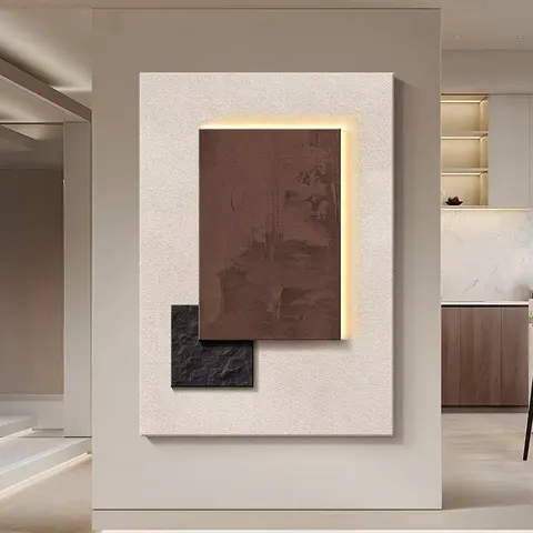 抽象 单幅 装饰画 现代简约 客厅背景墙挂画 LED带灯画