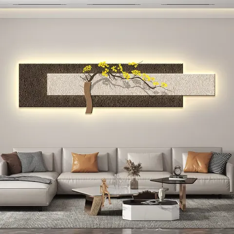 抽象 单幅 装饰画 现代简约 客厅背景墙挂画 LED带灯画