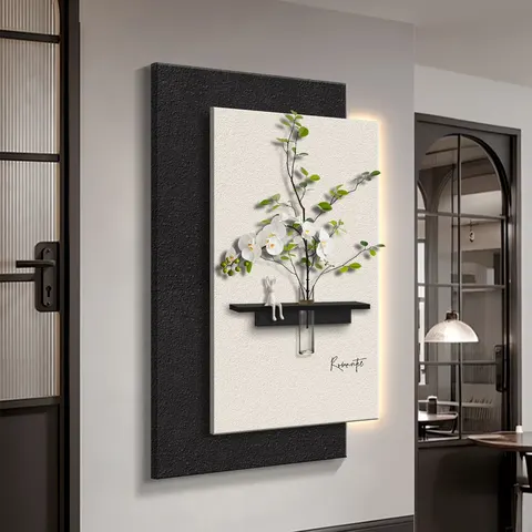 城市 单幅 装饰画 现代简约 客厅背景墙挂画 LED带灯画