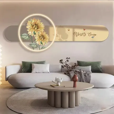 人物 单幅 装饰画 现代简约 卧室背景墙挂画 LED带灯画