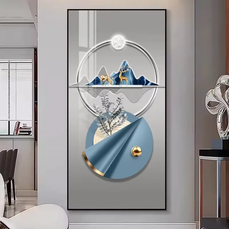 锦鲤 单幅 装饰画 现代简约 客厅背景墙挂画 LED带灯画