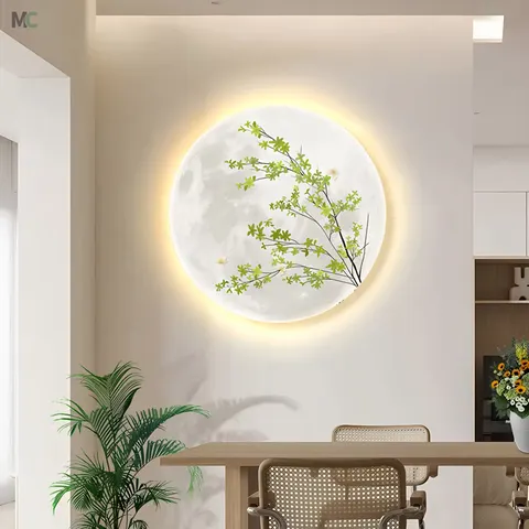 植物 单幅 装饰画 现代简约 客厅背景墙挂画 LED带灯画