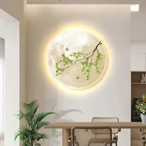 植物 单幅 装饰画 现代简约 客厅背景墙挂画 LED带灯画