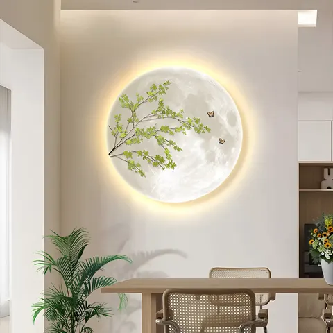 植物 单幅 装饰画 现代简约 客厅背景墙挂画 LED带灯画