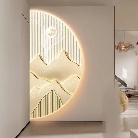 抽象 单幅 装饰画 现代简约 玄关背景墙挂画 LED带灯画
