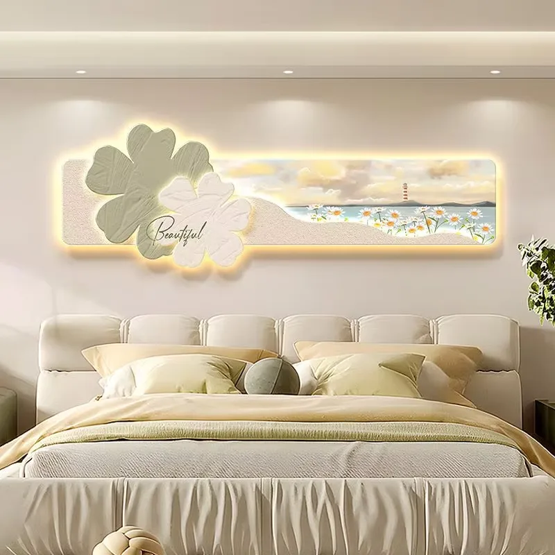 繁花 单幅 装饰画 现代简约 客厅背景墙挂画 LED带灯画