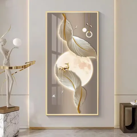 羽毛 单幅 装饰画 现代简约 卧室背景墙挂画