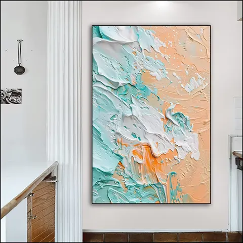 抽象 单幅 装饰画 现代简约 客厅背景墙挂画 手绘油画