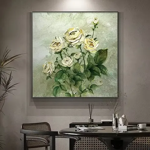 繁花 单幅 装饰画 现代简约 客厅背景墙挂画 手绘油画