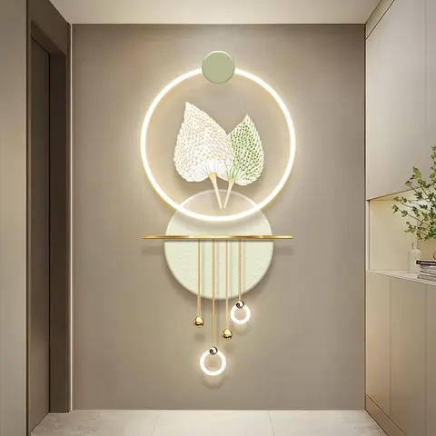 羽毛 单幅 装饰画 现代简约 玄关背景墙挂画 LED带灯画