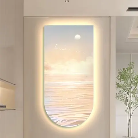 日月星辰 单幅 装饰画 现代简约 客厅背景墙挂画 LED带灯画