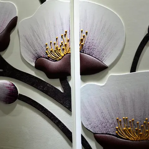 抽象 单幅 装饰画 现代简约 客厅背景墙挂画 手工皮雕