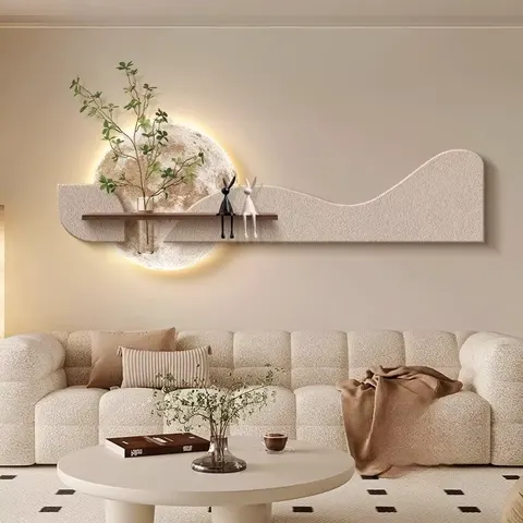 植物 单幅 装饰画 现代简约 客厅背景墙挂画 LED带灯画