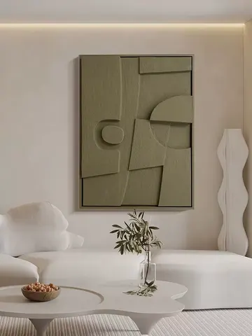 抽象 单幅 装饰画 现代简约 客厅背景墙挂画 砂岩浮雕