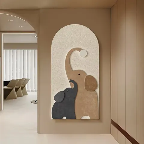 动物 单幅 装饰画 现代简约 玄关背景墙挂画 砂岩浮雕