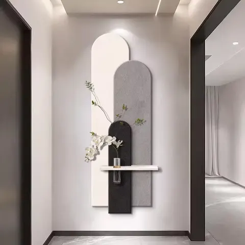 植物 单幅 装饰画 现代简约 玄关背景墙挂画 砂岩浮雕